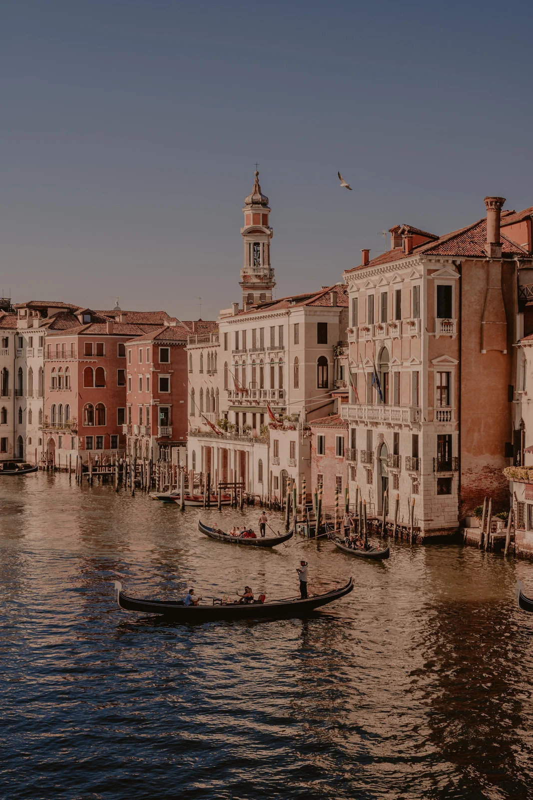 Venice canal and terracotta buildings